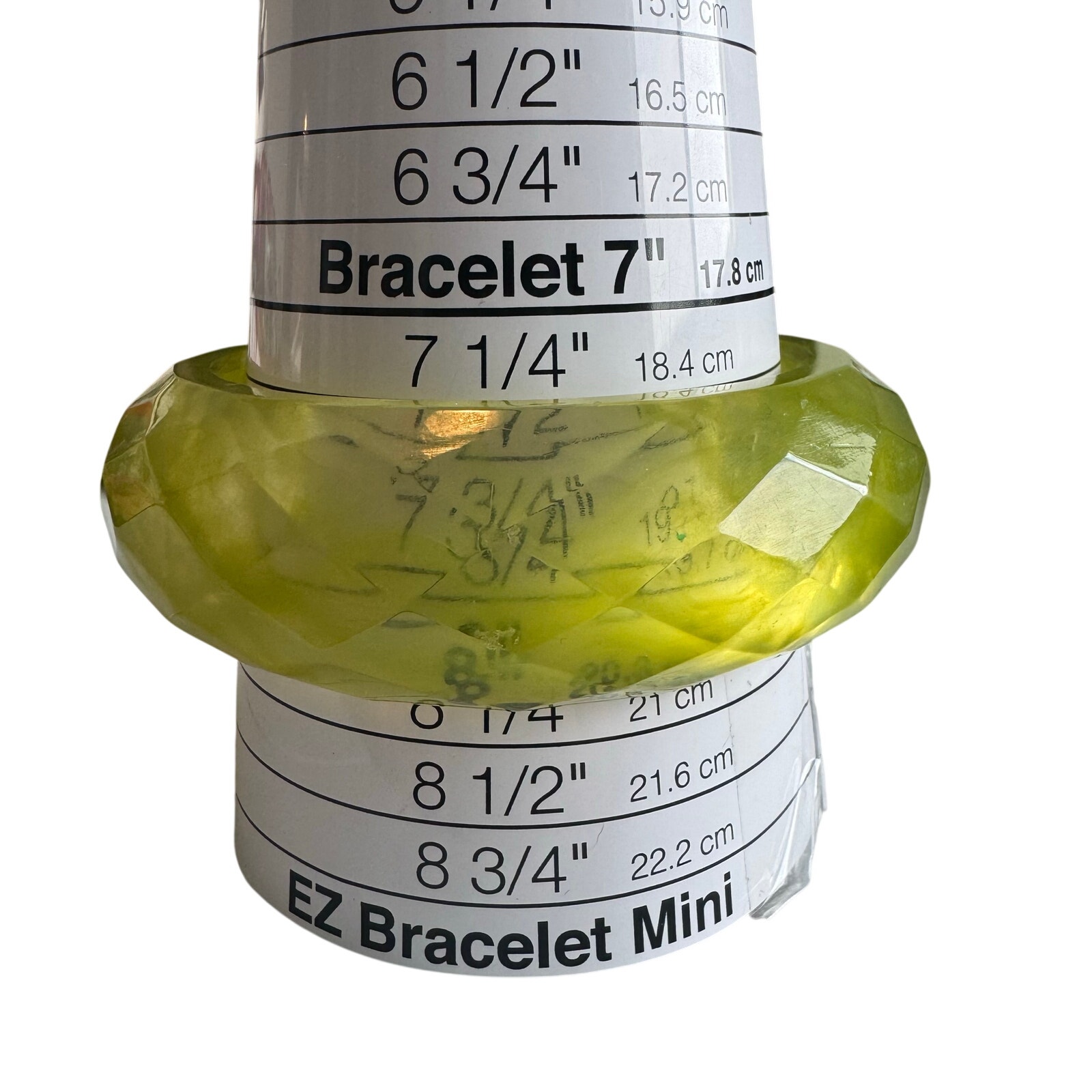Vintage Acrylic Yellow Huge Bangle Bracelet